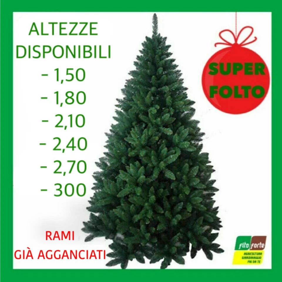 ALBERO DI NATALE FOLTO REALISTICO MAURER 150-180-210-240-270-300 RAMI AGGANCIATI - Immagine 1 di 1