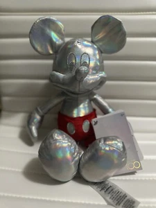 2023 Disney Parks 100th Anniversary Mickey Platinum Plush Toy NWT - Picture 1 of 4
