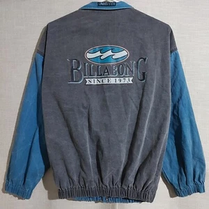 Vintage 90s BILLABONG Snap Button Surf Retro Bomber Varsity Jacket Medium/Large - Picture 1 of 7
