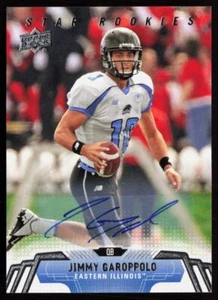 2014 Upper Deck Star Rookie Auto Jimmy Garoppolo Rookie Eastern Illinois - Imagen 1 de 2