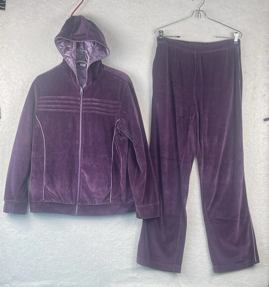 Traje Sport Savvy para mujer púrpura de terciopelo/valor pista/caminata talla S de colección años 80’s 5271 Foto 1 de 4