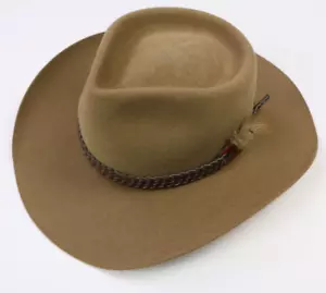 Akubra Snowy River Pure Fur Felt Hat Size 56 - Picture 1 of 15