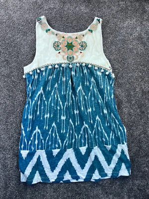 Camiseta sin mangas túnica Anthropologie para mujer XS Floreat Cascata bordada floral Foto 1 de 4