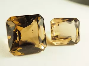 2 GROSSES PIERRES TAILLEES QUARTZ FUME ANTIQUE SMOKED CUT QUARTZ 18.4GR - Imagen 1 de 6