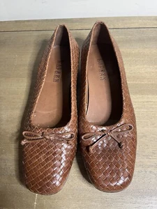 Vintage LAUREN Ralph Lauren geflochtene Leder Slipper braun ~ 7B - Bild 1 von 11