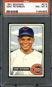 1951 Bowman #215 Kent Peterson - PSA 8