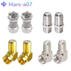 2PCS F Type RF Adapter F Male Female Straight Right Angle Coaxial Connector - Picture 1 of 18