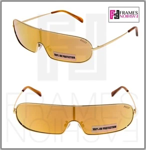 EMILIO PUCCI EP68 Thin Wrap Futuristic Gold Mirrored Sunglasses EP 68 Unisex - Picture 1 of 7