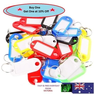 125x Plastic Luggage ID Tags Label Suitcase Bag Keychain Key Fobs (Black Only) - Bild 1 von 2