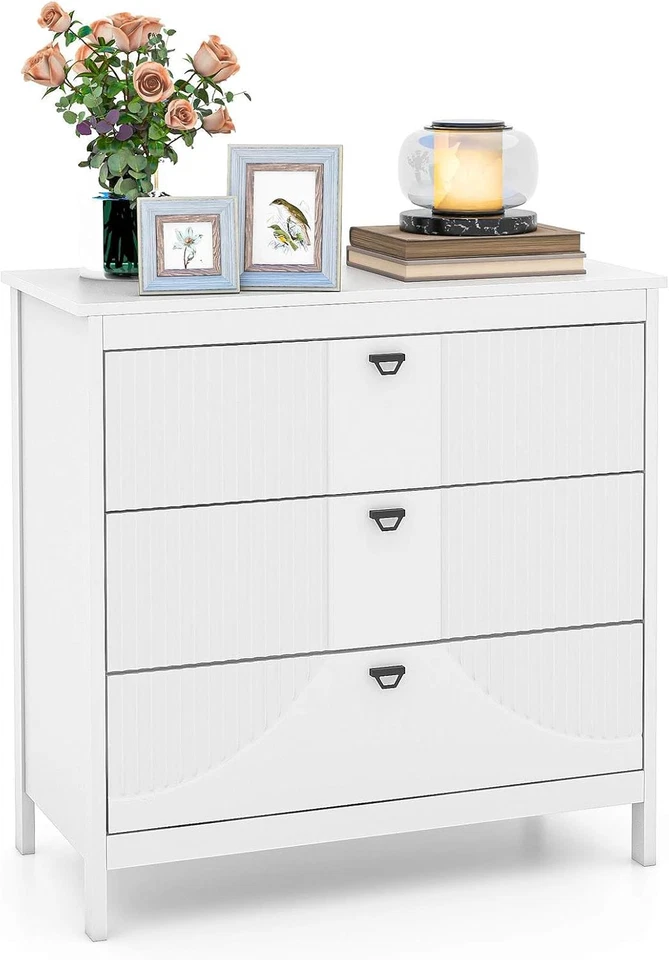 3-Tier Drawer Dresser, Modern Style Chest of Drawers, Home Storage Cabinet W/Ant - image 1 of 4
