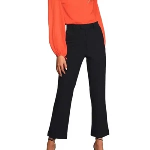 Lulus Women's Black Befriended Cuffed Ankle Trouser Pants Pockets Large New - Picture 1 of 13