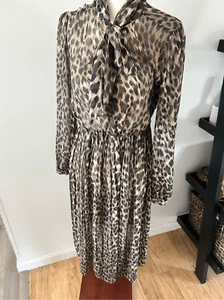 Banana Republic Leopard Print Midi Dress size 2 - Picture 1 of 5