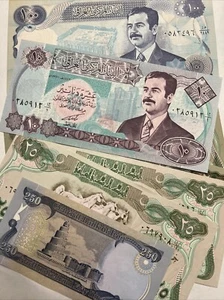 IRAQ Iraqi Dinar 2002 P-89 Uncirculated The Last Saddam Issue World Paper #06 - Picture 1 of 12