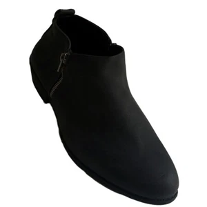 Womens Faux Leather Double Side Zip Block Heel Ankle Fashion Bootie CHARCOAL 10 - Picture 1 of 5