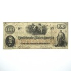 1862 $100 Confederate Note Circulated Currency Sku:I10415