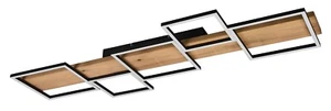 TRIO Leuchten Harper LED-Deckenleuchte Holz Metall braun schwarz dimmbar - Bild 1 von 2