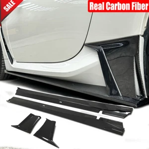 For Toyota GR86 Subaru BRZ 2022UP Real Carbon Side Skirts Extension Lip Splitter - Picture 1 of 12