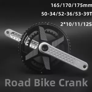 165/170/175MM Crank Arm Road Bike Crankset 50-34/52-36/53-39T Double Chainring - Picture 1 of 18
