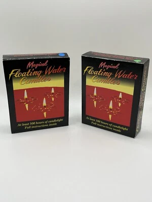 Velas de agua flotantes mágicas de colección - 2 juegos - forma de corazón azul y verde nuevas en caja Foto 1 de 4