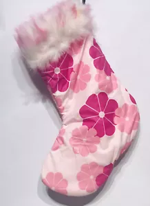 Weihnachtsstrumpf der Marke Roxy rosa Kunstfell Aloha Blumen - Bild 1 von 7