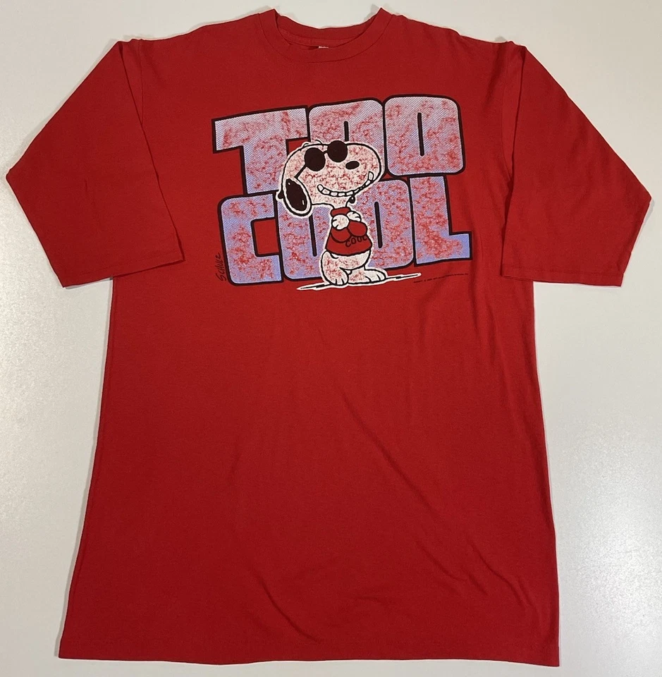Vintage Snoopy Too Cool Sleep T Shirt Sz L Single Stitch Faded Distressed 70s - Image 1 of 4