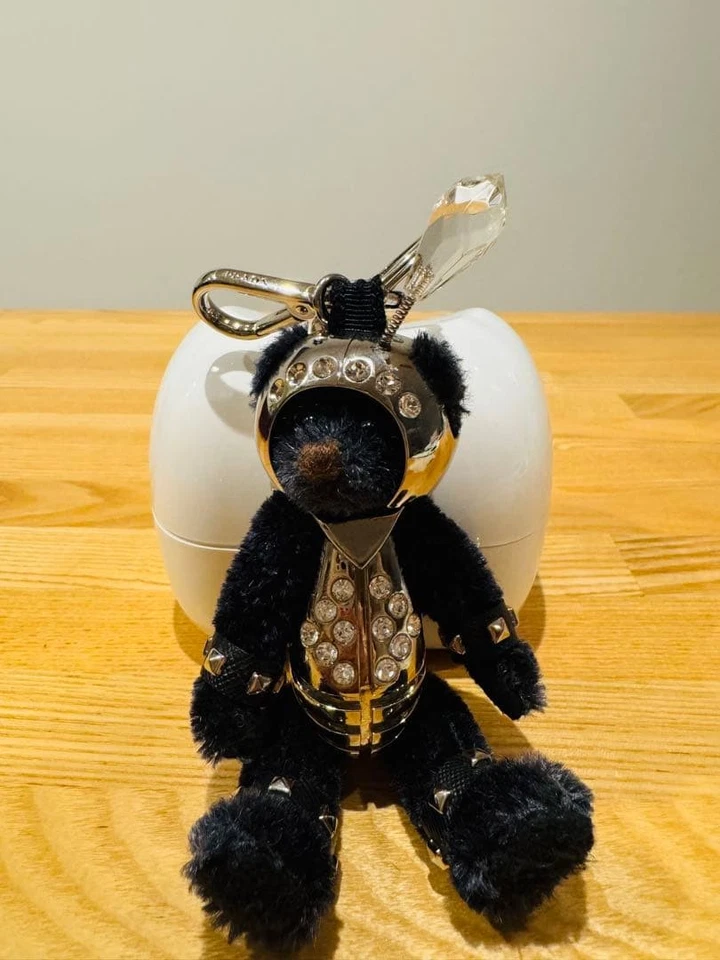 PRADA Keyring Keychain Bag Charm Teddy Bear Black From Japan 127678K Authentic - Image 1 of 4