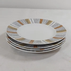 Midwinter Sienna Side Tea Plate x4 17.5cm Green & Orange Stripe 1960s Vintage - Picture 1 of 9