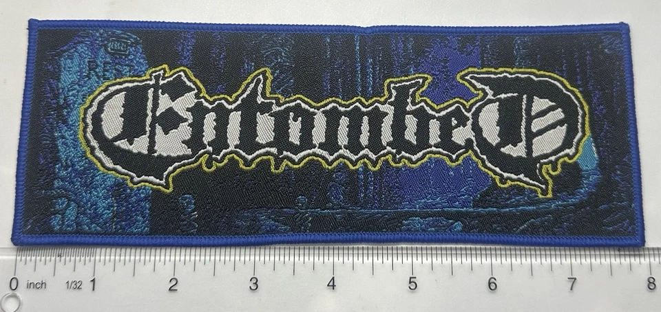 Entombed Blue Border Woven Strip Patch  - Image 1 of 1