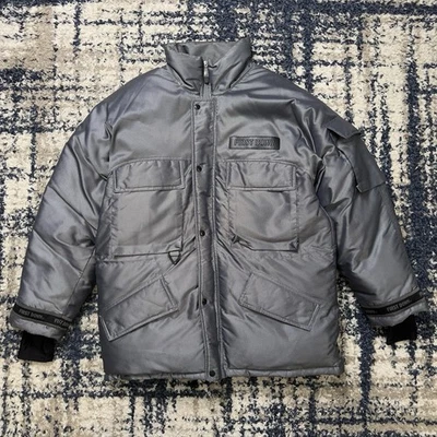 Chaqueta de esquí reflectante pesada vintage rara primera plumón M Foto 1 de 4