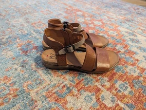 Miz Mooz Meadow Women's EU 37 US 6.5/7 Sandals Leather Tan Beige Strappy - Picture 1 of 7