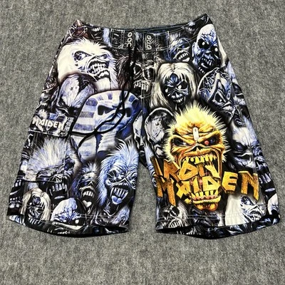 Pantalones Cortos De Colección Dragonfly Board Hombres 30x10 Iron Maiden Carga Negro Bañador Zombis Foto 1 de 4