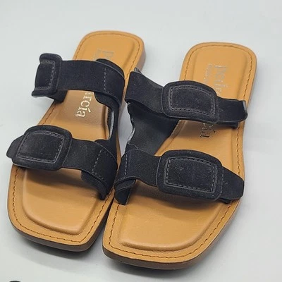 Sandalias planas Pedro Garcia Zuly para mujer deslizables cuero gamuza negro UE 37 6,5-7 nuevas Foto 1 de 4