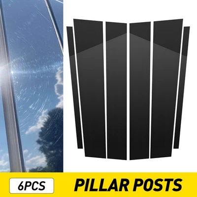 6x Postes de pilar negros brillantes cubierta de moldura de puerta para Nissan Titan 2004-2015 doble cabina Foto 1 de 4