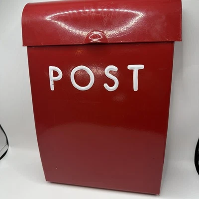 Cassetta postale/cassetta postale rossa design montaggio a parete stile vintage - Immagine 1 di 4