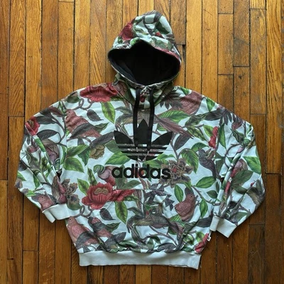 Adidas Originales FARM Florera Batalla de los Pájaros Floral Sudadera con Capucha Mujer L Multi Foto 1 de 4