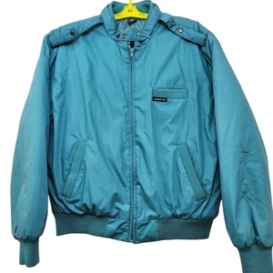 VINTAGE Members Only 42 Modern Size XL Puffer Full Zip Made In Korea Teal Jacket - Picture 1 of 12