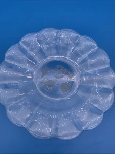 Val St Lambert Sealife Intaglio Torte Plate Large 13" Diameter Signed - Picture 1 of 18