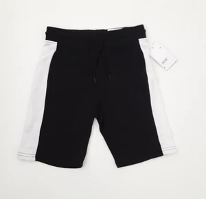 Univibe Boys Youth Size M Drawstring Shorts Pockets Black White Stripe - Picture 1 of 10