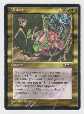 Silver Signed Misfortune HP Alliances Artist Ron Spencer 1996 MTG Reserved List! - Image 1 of 2