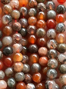Rote Moss Achat Moosachat Perlen Rund Mit Loch 60 Stk 6mm Edelstein Kristall DIY - Bild 1 von 5