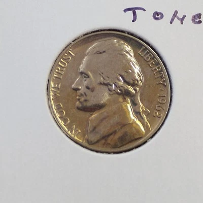 1962 Proof US Jefferson Nickel Free Shipping Golden Toning - Image 1 of 3