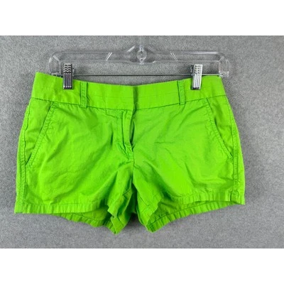 J Crew Broken In Shorts Women's M Green Low Rise Chino Summer Casual - Image 1 of 4