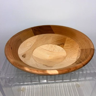 Snow River слоистая деревянная чаша 8 «X 2-1/2» ручной работы в Вермонте, США новый - Изображение 1 из 4