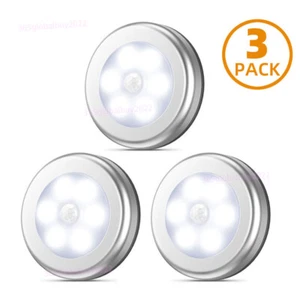 3x Motion Sensor Lights PIR Wireless LED Night Light Battery Cabinet Stair Lamps - Picture 1 of 9