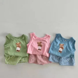 Baby Clothes Suit Children's Neutral Comfortable Thin Cotton Vest Shorts Set - Picture 1 of 15