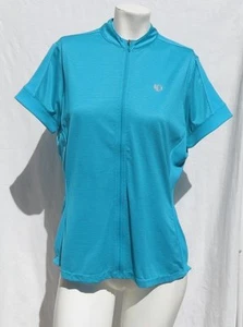 PEARL IZUMI for Women SELECT Aqua Full Zip Cycling Jersey Shirt Top size L EUC - Picture 1 of 4