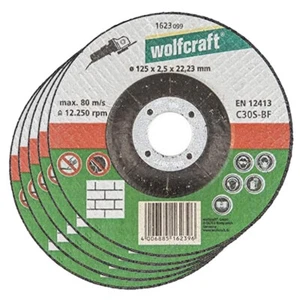 Disco da Taglio per Pietra 125 mm Centro Depresso Wolfcraft 5 Pz - Foto 1 di 2
