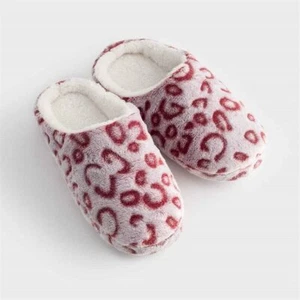 Größe 3/4 Avon rosa Leopard Hausschuhe Pantoletten Größe Small Damen 3/4 - Bild 1 von 1