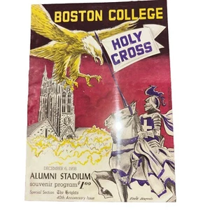 1958 Boston College vs Holy Cross Football Spiel Replik Postkarte Postkarte Cover - Bild 1 von 2