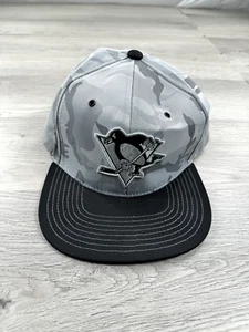 Pittsburgh Penguins Hat Cap Adjustable Gray Camouflage NHL Hockey Zephyr Mens - Picture 1 of 9